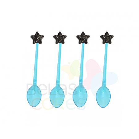 colherzinha-acrilica-azul-aplique-estrela-preto-tamanho-pp-50-unidades colherzinha-acrilica-azul-aplique-estrela-preto-tamanho-pp-50-unidades