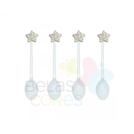 colherzinha-acrilica-branca-aplique-estrela-prata-tamanho-pp-50-unidades colherzinha-acrilica-branca-aplique-estrela-prata-tamanho-pp-50-unidades