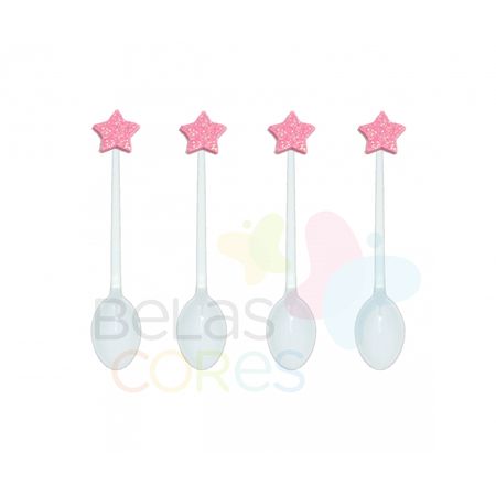 colherzinha-acrilica-branca-aplique-estrela-rosa-tamanho-pp-50-unidades colherzinha-acrilica-branca-aplique-estrela-rosa-tamanho-pp-50-unidades