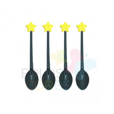 colherzinha-acrilica-preta-aplique-estrela-amarelo-tamanho-pp-50-unidades colherzinha-acrilica-preta-aplique-estrela-amarelo-tamanho-pp-50-unidades