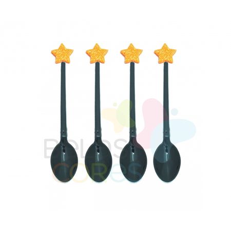 colherzinha-acrilica-preta-aplique-estrela-laranja-tamanho-pp-50-unidades colherzinha-acrilica-preta-aplique-estrela-laranja-tamanho-pp-50-unidades