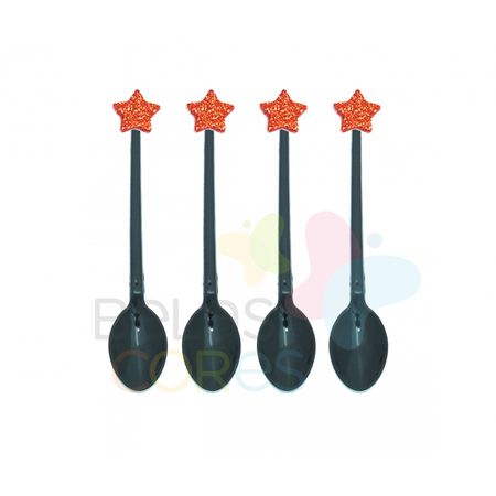 colherzinha-acrilica-preta-aplique-estrela-vermelho-tamanho-pp-50-unidades colherzinha-acrilica-preta-aplique-estrela-vermelho-tamanho-pp-50-unidades