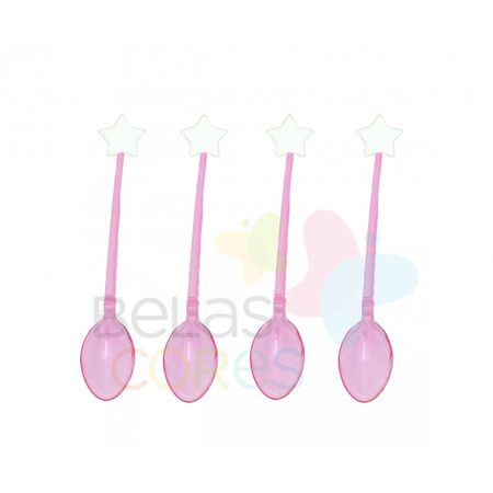 colherzinha-acrilica-rosa-aplique-estrela-branco-tamanho-pp-50-unidades colherzinha-acrilica-rosa-aplique-estrela-branco-tamanho-pp-50-unidades