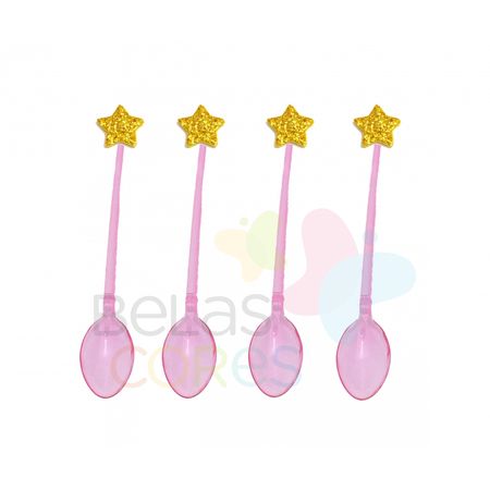 colherzinha-acrilica-rosa-aplique-estrela-ouro-tamanho-pp-50-unidades colherzinha-acrilica-rosa-aplique-estrela-ouro-tamanho-pp-50-unidades