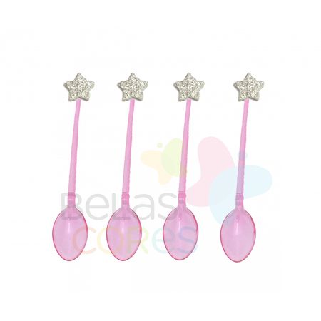 colherzinha-acrilica-rosa-aplique-estrela-prata-tamanho-pp-50-unidades colherzinha-acrilica-rosa-aplique-estrela-prata-tamanho-pp-50-unidades