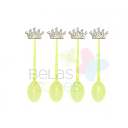 colherzinha-acrilica-amarela-aplique-coroa-prata-tamanho-p-50-unidades colherzinha-acrilica-amarela-aplique-coroa-prata-tamanho-p-50-unidades