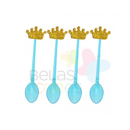 colherzinha-acrilica-azul-aplique-coroa-ouro-tamanho-p-50-unidades colherzinha-acrilica-azul-aplique-coroa-ouro-tamanho-p-50-unidades