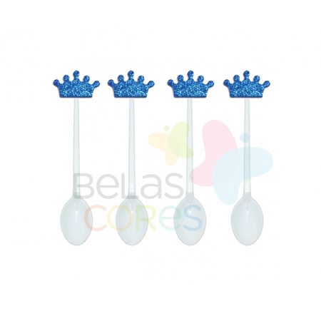 colherzinha-acrilica-branca-aplique-coroa-azul-escuro-tamanho-p-50-unidades colherzinha-acrilica-branca-aplique-coroa-azul-escuro-tamanho-p-50-unidades