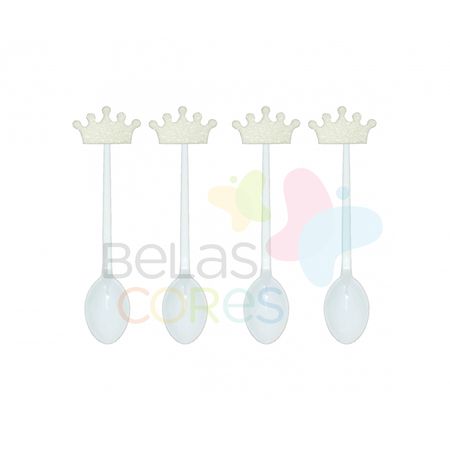 colherzinha-acrilica-branca-aplique-coroa-branco-tamanho-p-50-unidades colherzinha-acrilica-branca-aplique-coroa-branco-tamanho-p-50-unidades