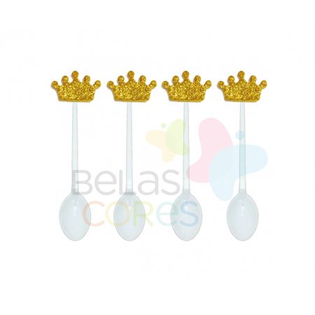 colherzinha-acrilica-branca-aplique-coroa-ouro-tamanho-p-50-unidades colherzinha-acrilica-branca-aplique-coroa-ouro-tamanho-p-50-unidades