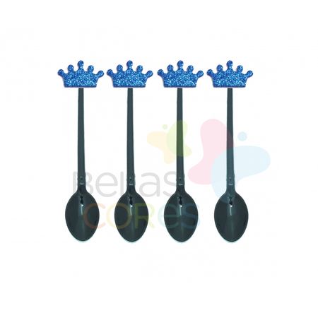 colherzinha-acrilica-preta-aplique-coroa-azul-escuro-tamanho-p-50-unidades colherzinha-acrilica-preta-aplique-coroa-azul-escuro-tamanho-p-50-unidades