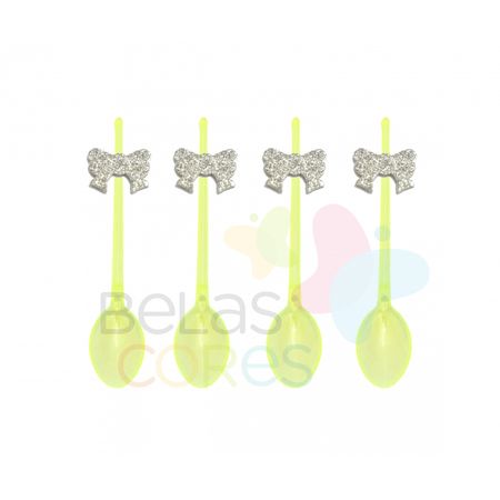 colherzinha-acrilica-amarela-aplique-laco-prata-tamanho-p-50-unidades colherzinha-acrilica-amarela-aplique-laco-prata-tamanho-p-50-unidades