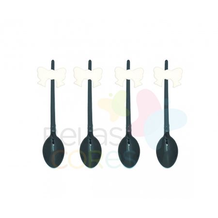 colherzinha-acrilica-preta-aplique-laco-branco-tamanho-p-50-unidades colherzinha-acrilica-preta-aplique-laco-branco-tamanho-p-50-unidades