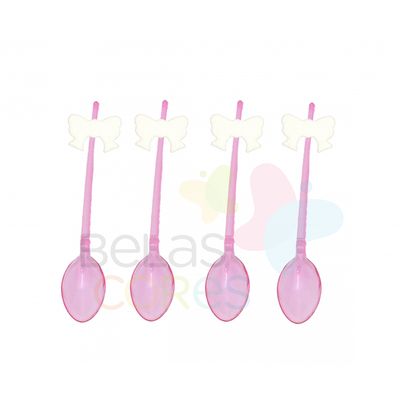 colherzinha-acrilica-rosa-aplique-laco-branco-tamanho-p-50-unidades colherzinha-acrilica-rosa-aplique-laco-branco-tamanho-p-50-unidades