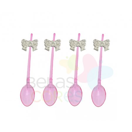 colherzinha-acrilica-rosa-aplique-laco-prata-tamanho-p-50-unidades colherzinha-acrilica-rosa-aplique-laco-prata-tamanho-p-50-unidades