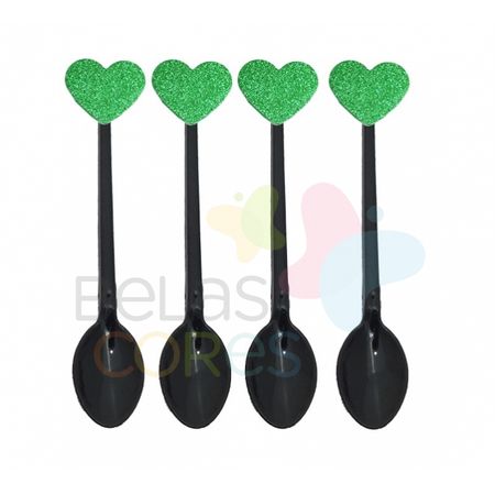 colherzinha-preta-aplique-coracao-verde-escuro colherzinha-preta-aplique-coracao-verde-escuro